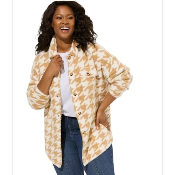 Torrid Eyelash Shacket Sweater - Picture 1 of 10